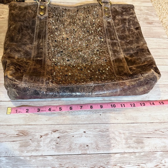 Frye Deborah Leather Studded Tote Bag - Picture 10 of 11